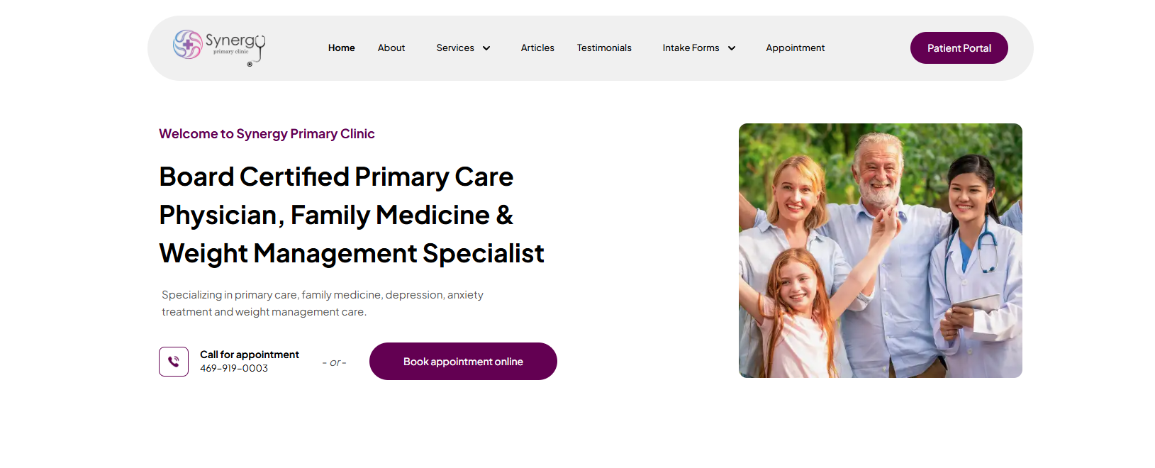 Synergy Primary Clinic Website
